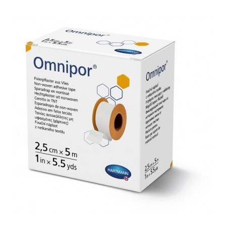  OMNIPOR Plaster włókninowy 2,5cm x 5m, 1 sztuka 