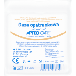 Gaza opatrunkowa jałowa Apteo Care 1m2, 1 sztuka