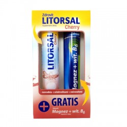 Litorsal Zdrovit Cherry + Zdrovit Magnez + witamina B6, 24 tabletek musujących