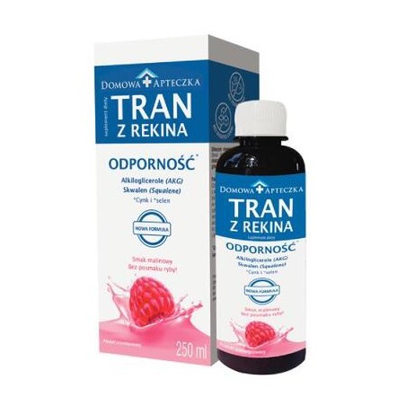  Domowa Apteczka Tran z rekina, smak malinowy, 330 ml 