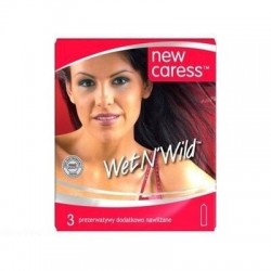 Unimil New Caress Wet N'Wild, prezerwatywy dodatkowo nawilżane, 3 sztuki