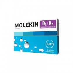 Molekin D3 + K2, witamina D 2000 j.m. + witamina K 75 µg, 30 tabletek powlekanych