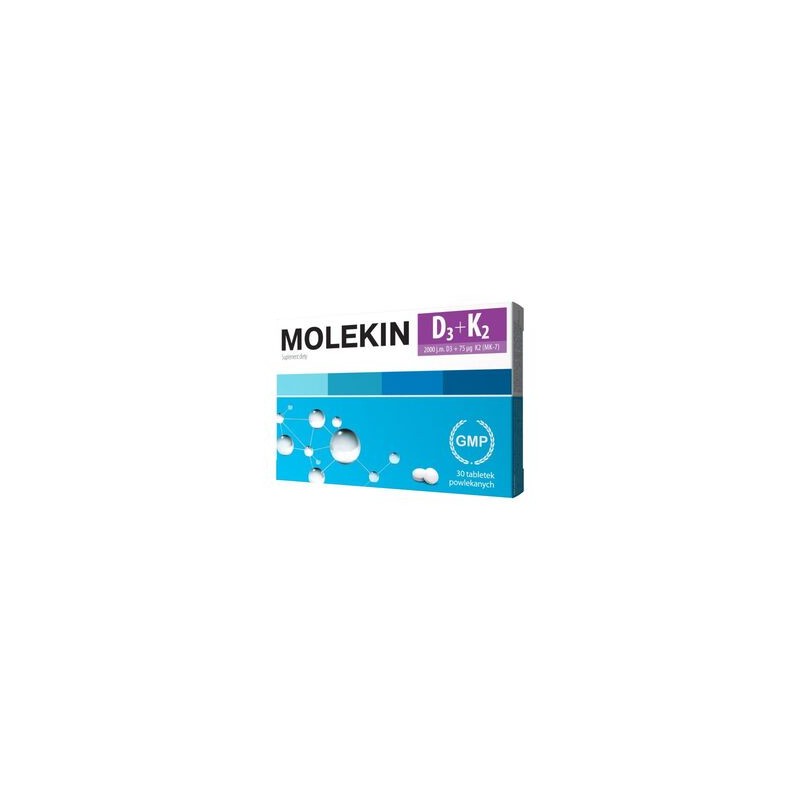 Molekin D3 + K2, witamina D 2000 j.m. + witamina K 75 µg, 30 tabletek powlekanych 