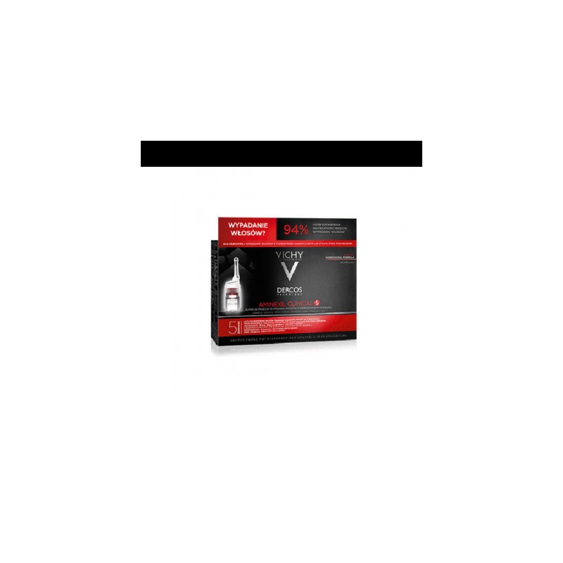 Vichy Dercos Aminexil Clinical 5, kuracja przeciw wypadaniu włosów dla mężczyzn, 6 ml x 21 ampułek 