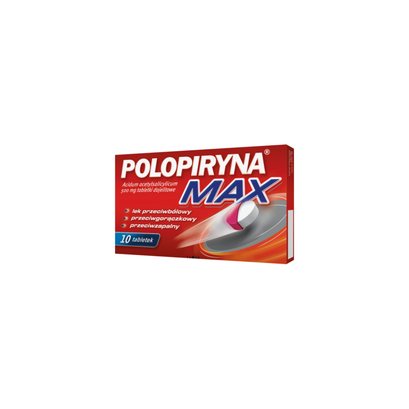 Polopiryna Max 500 mg, 10 tabletek dojelitowych 