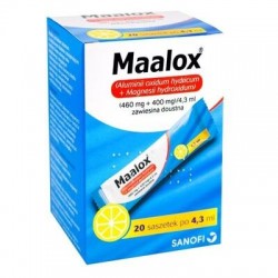 Maalox (460 mg + 400 mg)/ 4,3 ml, zawiesina doustna, 4,3 ml x 20 saszetek