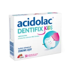 Acidolac Dentifix Kids, tabletki do ssania o smaku truskawkowym, po 3 roku życia, 30 tabletek
