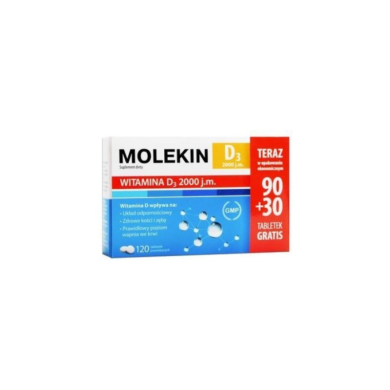 Molekin D3 2000 j.m., 120 tabletek powlekanych 