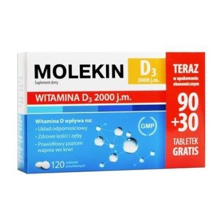 Molekin D3 2000 j.m., 120 tabletek powlekanych