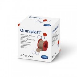 Plaster Omniplast 2.5cm x 5m na tkaninie z wiskozy, 1 sztuka