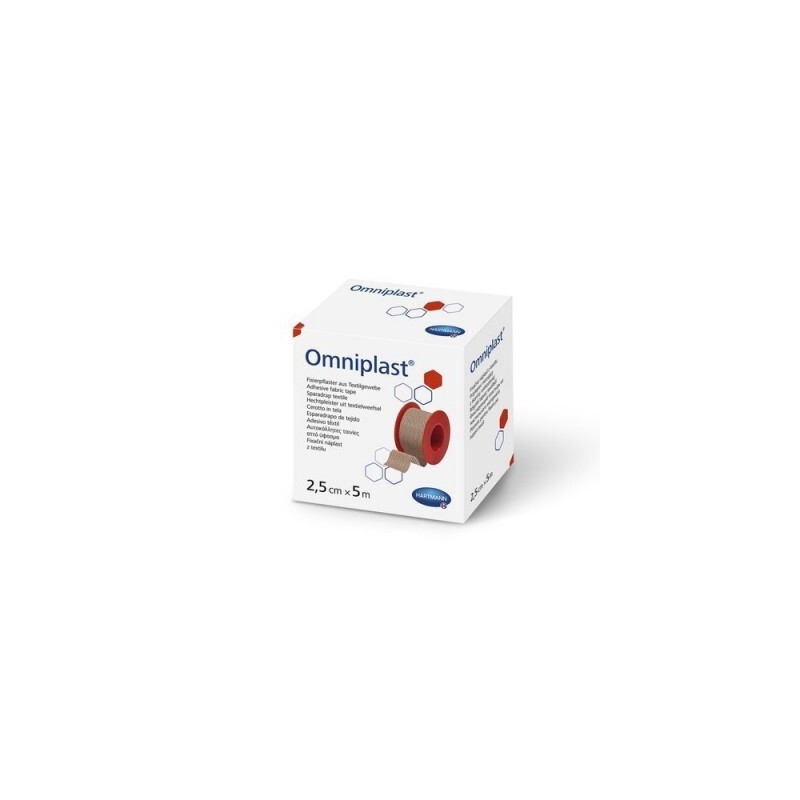 Plaster Omniplast 2.5cm x 5m na tkaninie z wiskozy, 1 sztuka 