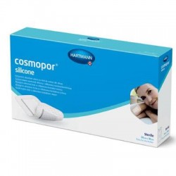 Cosmopor Silicone, opatrunek chłonny, samoprzylepny, sterylny, z silikonową warstwą kontaktową, 20 cm x 10 cm, 5 sztuk