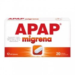 Apap migrena, 250 mg + 250 mg + 65 mg, 10 tabletek powlekanych