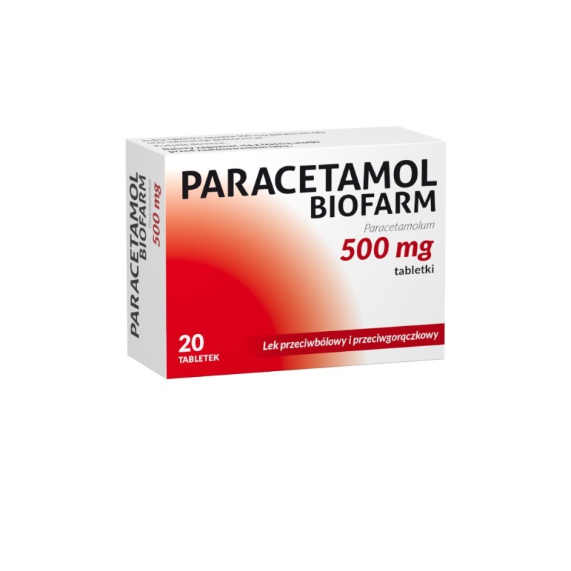 Paracetamol 500 mg Biofarm, 20 tabletek 