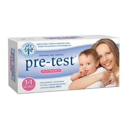 Pre-test test ciążowy płytkowy, 1+1 Gratis