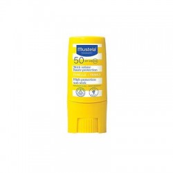 Mustela Sun Family, sztyft przeciwsłoneczny do wybranych części twarzy i ciała, od urodzenia, SPF 50, 9 ml