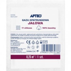 Gaza opatrunkowa jałowa APTEO, 0,25 m2, 1 sztuka