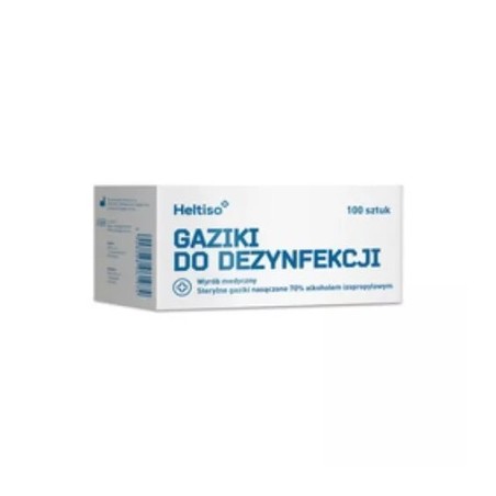  Heltiso Gaziki do dezynfekcji nasączące alkoholem izopropylowym, 100 szt 