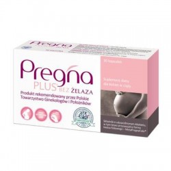 Pregna Plus Bez Żelaza, dla kobiet w ciąży, 30 kapsułek