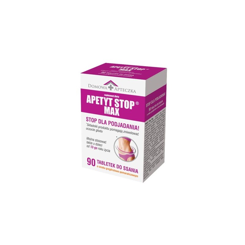 Apetyt Stop Max, smak grejpfrutowo-pomarańczowy, 90 tabletek do ssania 