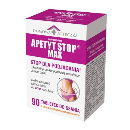  Apetyt Stop Max, smak grejpfrutowo-pomarańczowy, 90 tabletek do ssania 