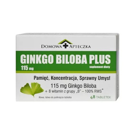 Ginkgo Biloba Plus 115 mg, 48 tabletek
