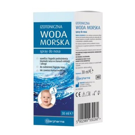  Starpharma Izotoniczna woda morska spray do nosa, 30 ml 