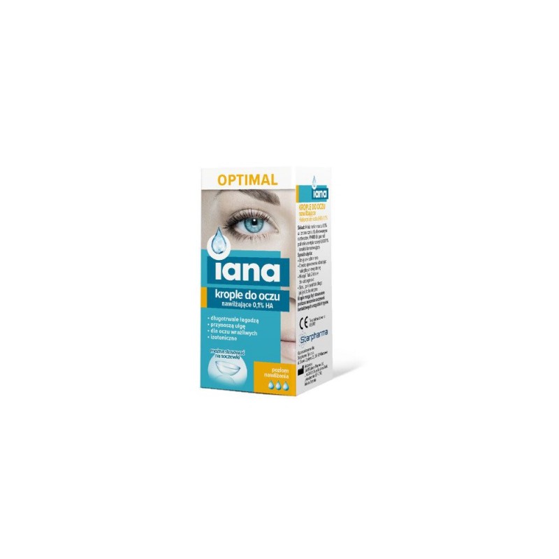 Iana Optimal, krople do oczu nawilżające, 10 ml 