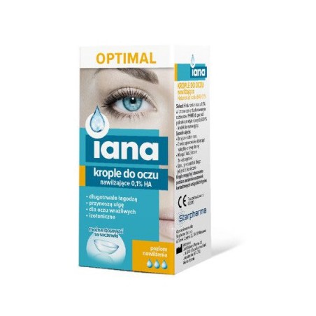 Iana Optimal, krople do oczu nawilżające, 10 ml