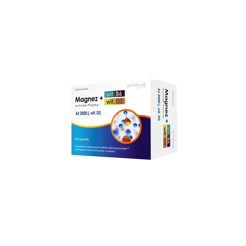 Activlab Pharma Magnez B6 + D3, 50 kapsułek 