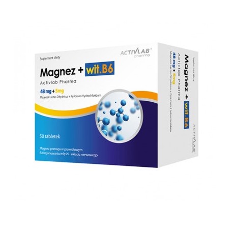 Activlab Pharma Magnez + Witamina B6, 50 kapsułek