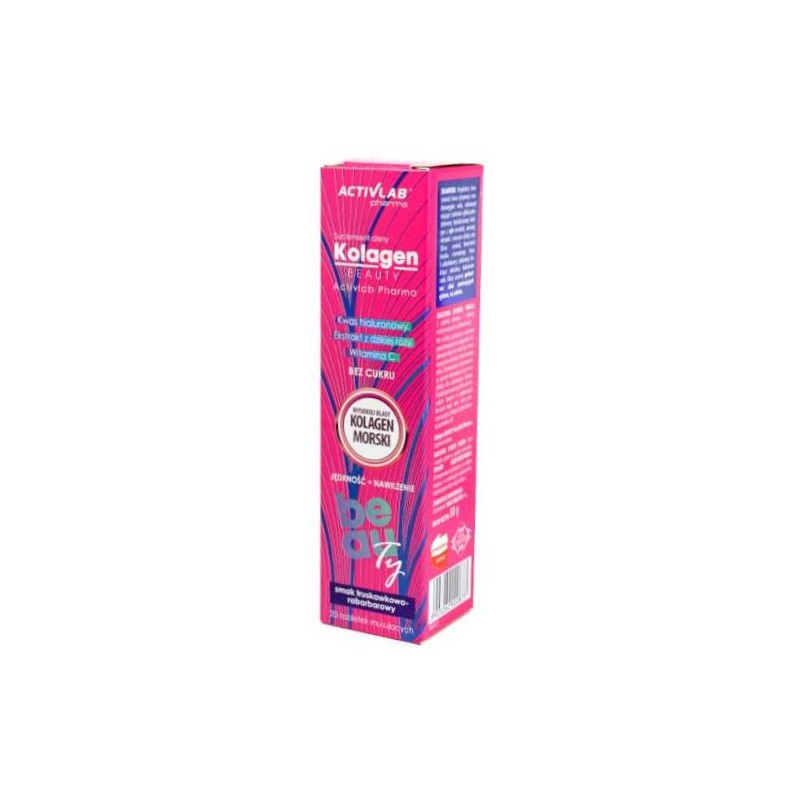 Activlab Pharma Kolagen Beauty , smak truskawkowo-rabarbarowy, 20 tabletek 