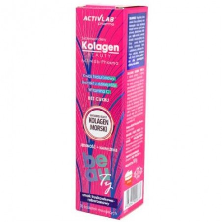  Activlab Pharma Kolagen Beauty , smak truskawkowo-rabarbarowy, 20 tabletek 