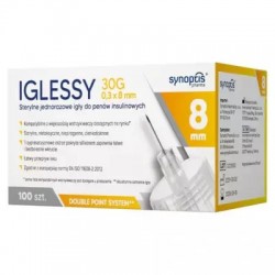 Iglessy Sterylne jednorazowe igły do penów insulinowych 30G 0,3 x 8mm, 100 sztuk