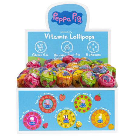 Domowa Apteczka Vitamin Lollipops Peppa Pig, lizaki, 60 sztuk