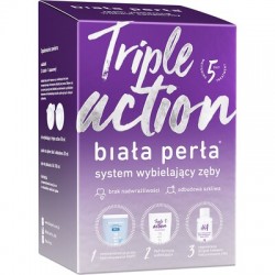 Biała Perła Triple Action, zestaw do domowego wybielania zębów systemem nakładkowym, 5 dniowa kuracja