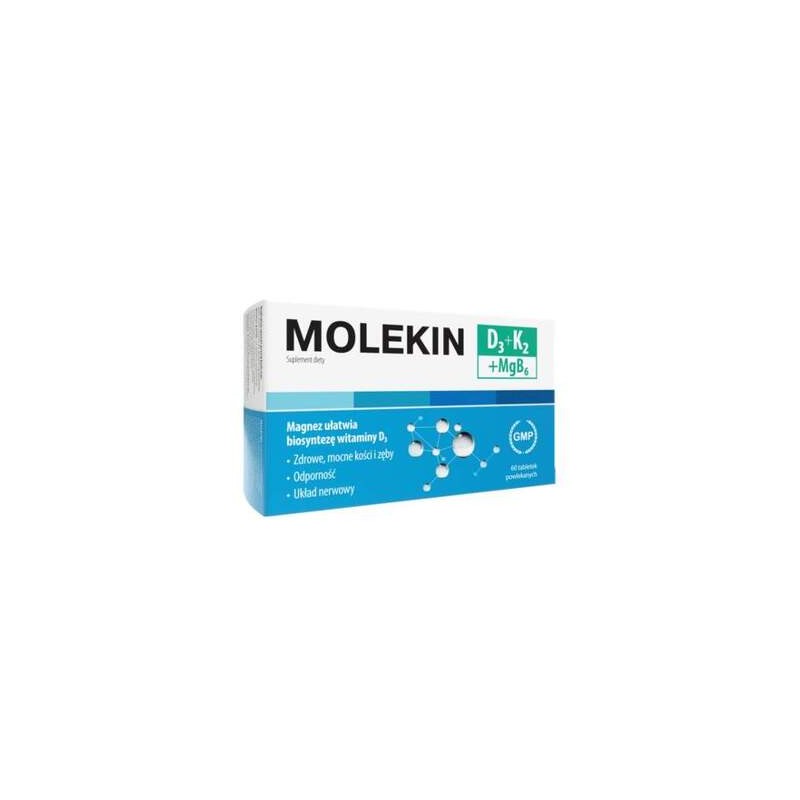 Molekin D3 + K2 + MgB6, 60 tabletek powlekanych 
