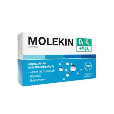  Molekin D3 + K2 + MgB6, 60 tabletek powlekanych 