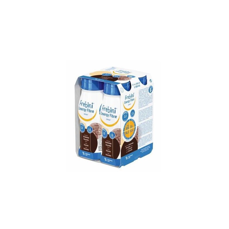 Frebini Energy Fibre Drink, preparat odżywczy dla dzieci 1-12 lat, smak czekoladowy, 4 x 200 ml 