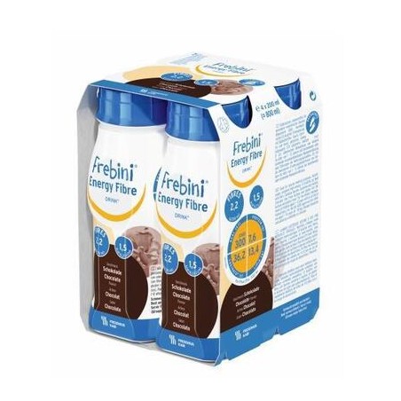  Frebini Energy Fibre Drink, preparat odżywczy dla dzieci 1-12 lat, smak czekoladowy, 4 x 200 ml 