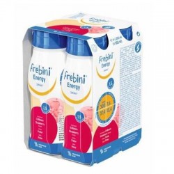Frebini Energy Drink, preparat odżywczy dla dzieci 1-12 lat, smak truskawkowy, 4 x 200 ml