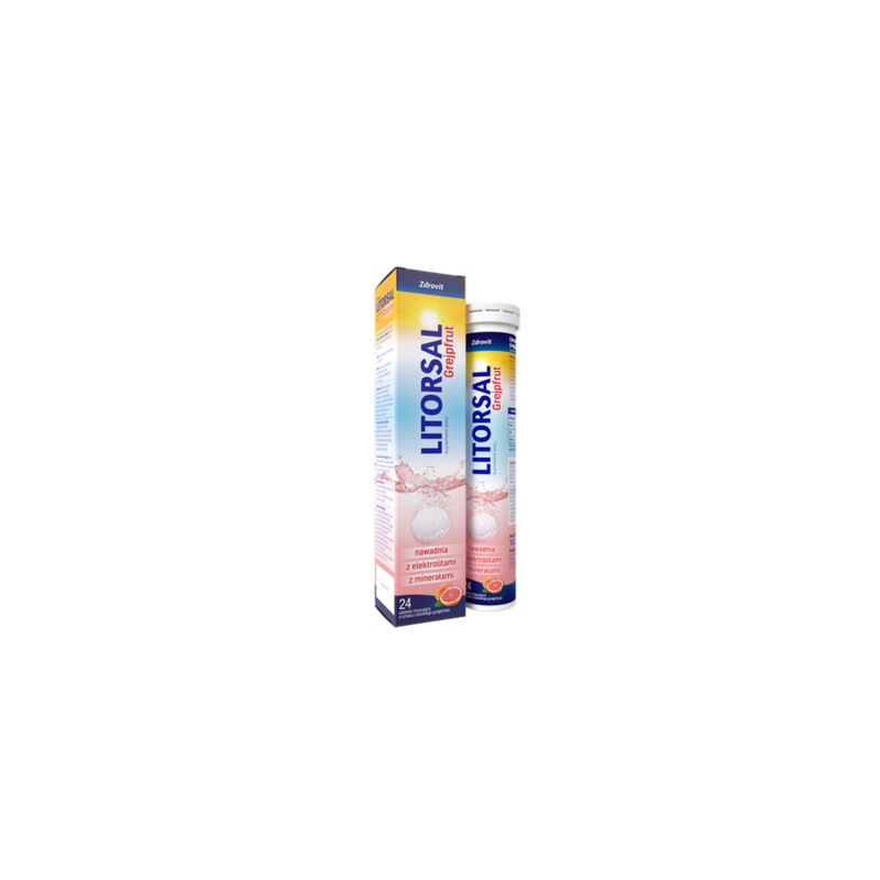Zdrovit Litorsal Grejpfrut, smak grejpfrutowy, 24 tabletki musujące 