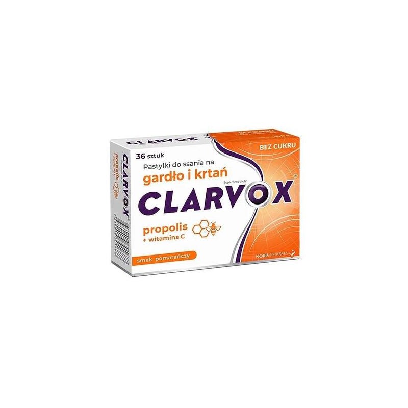 Clarvox Pomarańcza, 36 pastylek do ssania 