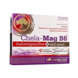 Olimp Chela-Mag B6 Ashwagandha + żeń-szeń, 30 kapsułek