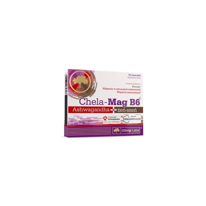 Olimp Chela-Mag B6 Ashwagandha + żeń-szeń, 30 kapsułek 