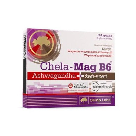  Olimp Chela-Mag B6 Ashwagandha + żeń-szeń, 30 kapsułek 