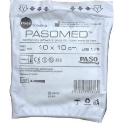 Pasomed Kompres jałowy 17-nitkowy 8-warstwowy, 3 sztuki 10x10 cm
