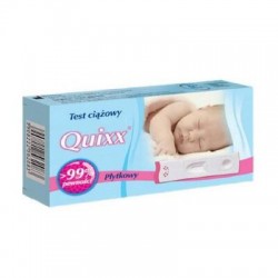 Quixx, test ciążowy hCG płytkowy, czuły 25mIU/ml, 1 sztuka
