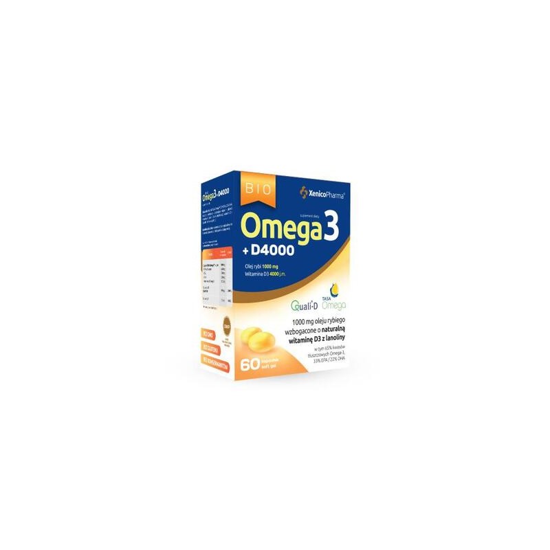 Bio Omega3 + D4000, 60 kapsułek 