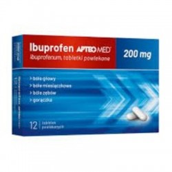 Ibuprofen Apteo Med, 200 mg, 12 tabletek powlekanych